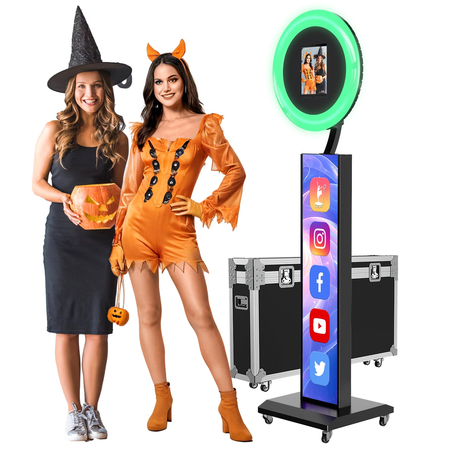 JIYANG photo booth for ipad  10.2 10.9 11 12.9 13(Black Flight Case)