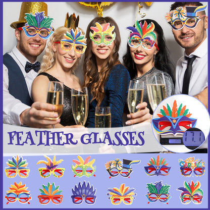 360 photo booth event props  Party Inflatable Musical Instrument Toys set , 5 PVC inflatable balloons +1 Venetian blind glasses+1 Colorful feather glasses+1 air pump+1 headband+1 set photo props Accessories Masks Wedding