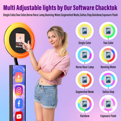 JIYANG photo booth for ipad  10.2 10.9 11 12.9 13(Black Flight Case)