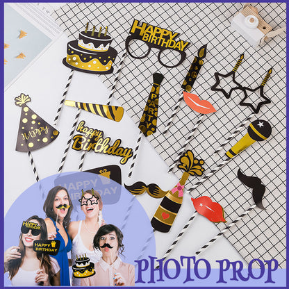 360 photo booth event props  Party Inflatable Musical Instrument Toys set , 5 PVC inflatable balloons +1 Venetian blind glasses+1 Colorful feather glasses+1 air pump+1 headband+1 set photo props Accessories Masks Wedding